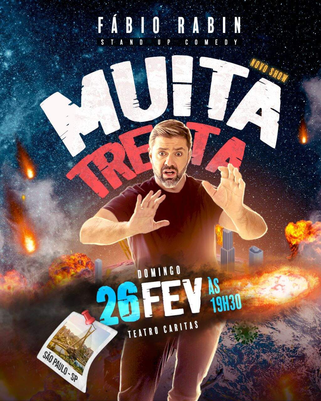 Fábio Rabin “Muita Treta” no Teatro Caritas