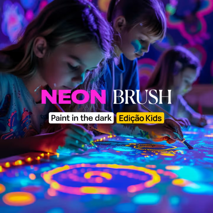 Neon Brush Kids na Colecta Uma aula de pintura em neon para toda a família